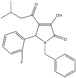 1-benzyl-5-(2-fluorophenyl)-3-hydroxy-4-(3-methylbutanoyl)-1,5-dihydro-2H-pyrrol-2-one Structure