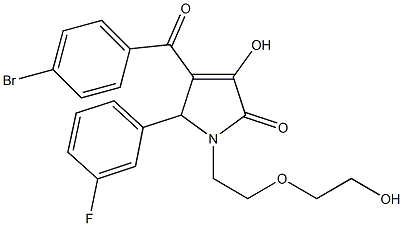 4-(4-bromobenzoyl)-5-(3-fluorophenyl)-3-hydroxy-1-[2-(2-hydroxyethoxy)ethyl]-1,5-dihydro-2H-pyrrol-2-one Structure