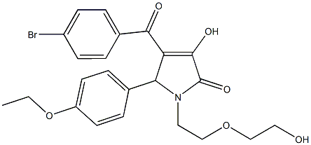 4-(4-bromobenzoyl)-5-(4-ethoxyphenyl)-3-hydroxy-1-[2-(2-hydroxyethoxy)ethyl]-1,5-dihydro-2H-pyrrol-2-one Structure