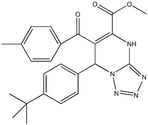 methyl 7-(4-tert-butylphenyl)-6-(4-methylbenzoyl)-4,7-dihydrotetraazolo[1,5-a]pyrimidine-5-carboxylate 구조식 이미지