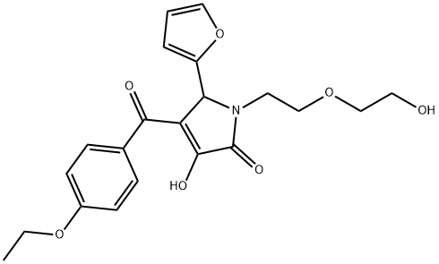 4-(4-ethoxybenzoyl)-5-(2-furyl)-3-hydroxy-1-[2-(2-hydroxyethoxy)ethyl]-1,5-dihydro-2H-pyrrol-2-one 구조식 이미지