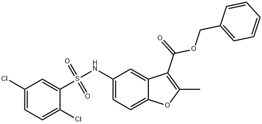 benzyl 5-{[(2,5-dichlorophenyl)sulfonyl]amino}-2-methyl-1-benzofuran-3-carboxylate Structure