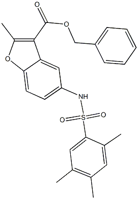 benzyl 2-methyl-5-{[(2,4,5-trimethylphenyl)sulfonyl]amino}-1-benzofuran-3-carboxylate Structure