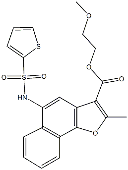 2-methoxyethyl 2-methyl-5-[(2-thienylsulfonyl)amino]naphtho[1,2-b]furan-3-carboxylate Structure