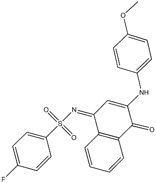 4-fluoro-N-(3-(4-methoxyanilino)-4-oxo-1(4H)-naphthalenylidene)benzenesulfonamide Structure