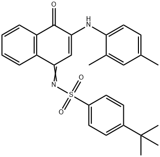 4-tert-butyl-N-(3-(2,4-dimethylanilino)-4-oxo-1(4H)-naphthalenylidene)benzenesulfonamide 구조식 이미지