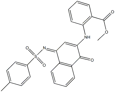 methyl 2-[(4-{[(4-methylphenyl)sulfonyl]imino}-1-oxo-1,4-dihydro-2-naphthalenyl)amino]benzoate 구조식 이미지