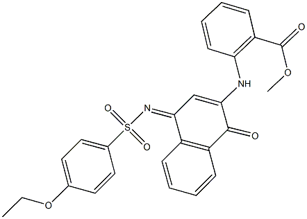 methyl 2-[(4-{[(4-ethoxyphenyl)sulfonyl]imino}-1-oxo-1,4-dihydro-2-naphthalenyl)amino]benzoate 구조식 이미지