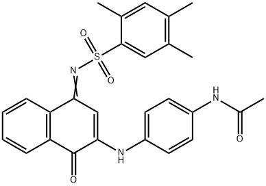 N-{4-[(1-oxo-4-{[(2,4,5-trimethylphenyl)sulfonyl]imino}-1,4-dihydro-2-naphthalenyl)amino]phenyl}acetamide 구조식 이미지