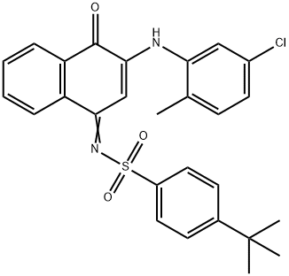 4-tert-butyl-N-(3-(5-chloro-2-methylanilino)-4-oxo-1(4H)-naphthalenylidene)benzenesulfonamide 구조식 이미지