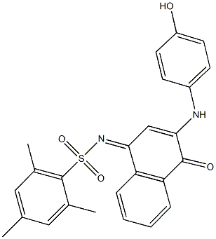 N-(3-(4-hydroxyanilino)-4-oxo-1(4H)-naphthalenylidene)-2,4,6-trimethylbenzenesulfonamide 구조식 이미지