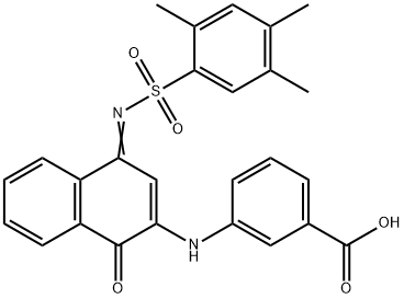 3-[(1-oxo-4-{[(2,4,5-trimethylphenyl)sulfonyl]imino}-1,4-dihydro-2-naphthalenyl)amino]benzoic acid 구조식 이미지