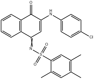 N-(3-(4-chloroanilino)-4-oxo-1(4H)-naphthalenylidene)-2,4,5-trimethylbenzenesulfonamide 구조식 이미지