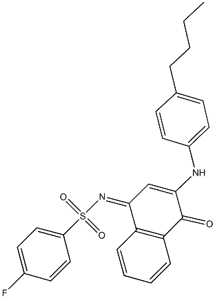 N-(3-(4-butylanilino)-4-oxo-1(4H)-naphthalenylidene)-4-fluorobenzenesulfonamide Structure