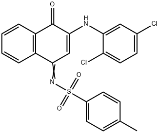 N-(3-(2,5-dichloroanilino)-4-oxo-1(4H)-naphthalenylidene)-4-methylbenzenesulfonamide 구조식 이미지