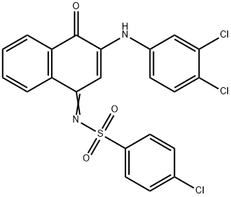 4-chloro-N-(3-(3,4-dichloroanilino)-4-oxo-1(4H)-naphthalenylidene)benzenesulfonamide Structure