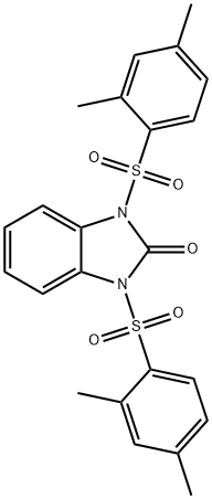 1,3-bis[(2,4-dimethylphenyl)sulfonyl]-1,3-dihydro-2H-benzimidazol-2-one 구조식 이미지