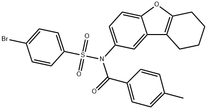 4-bromo-N-(4-methylbenzoyl)-N-(6,7,8,9-tetrahydrodibenzo[b,d]furan-2-yl)benzenesulfonamide Structure