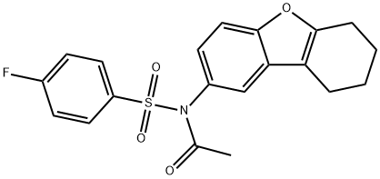 N-acetyl-4-fluoro-N-(6,7,8,9-tetrahydrodibenzo[b,d]furan-2-yl)benzenesulfonamide 구조식 이미지