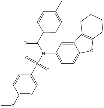 4-methoxy-N-(4-methylbenzoyl)-N-(6,7,8,9-tetrahydrodibenzo[b,d]furan-2-yl)benzenesulfonamide Structure