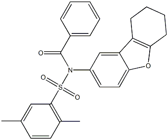 N-benzoyl-2,5-dimethyl-N-(6,7,8,9-tetrahydrodibenzo[b,d]furan-2-yl)benzenesulfonamide 구조식 이미지