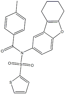 N-(4-methylbenzoyl)-N-(6,7,8,9-tetrahydrodibenzo[b,d]furan-2-yl)-2-thiophenesulfonamide Structure