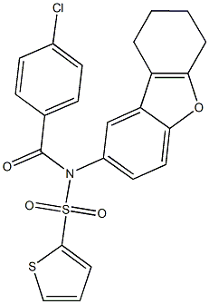 N-(4-chlorobenzoyl)-N-(6,7,8,9-tetrahydrodibenzo[b,d]furan-2-yl)-2-thiophenesulfonamide Structure