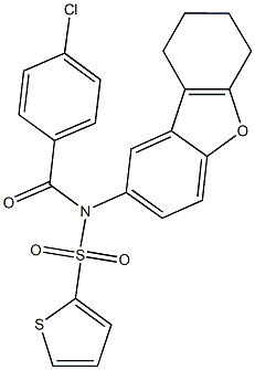 N-(4-chlorobenzoyl)-N-(6,7,8,9-tetrahydrodibenzo[b,d]furan-2-yl)-2-thiophenesulfonamide 구조식 이미지