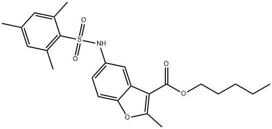 pentyl 5-[(mesitylsulfonyl)amino]-2-methyl-1-benzofuran-3-carboxylate Structure
