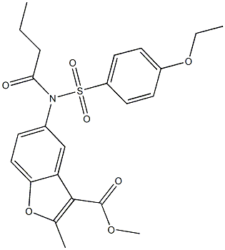 methyl 5-{butyryl[(4-ethoxyphenyl)sulfonyl]amino}-2-methyl-1-benzofuran-3-carboxylate Structure