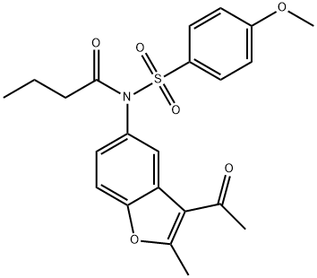 N-(3-acetyl-2-methyl-1-benzofuran-5-yl)-N-butyryl-4-methoxybenzenesulfonamide 구조식 이미지