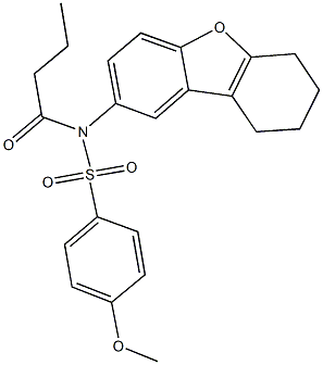 N-butyryl-4-methoxy-N-(6,7,8,9-tetrahydrodibenzo[b,d]furan-2-yl)benzenesulfonamide 구조식 이미지