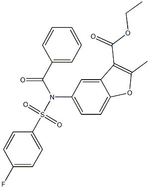 ethyl 5-{benzoyl[(4-fluorophenyl)sulfonyl]amino}-2-methyl-1-benzofuran-3-carboxylate Structure