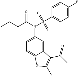 N-(3-acetyl-2-methyl-1-benzofuran-5-yl)-N-butyryl-4-fluorobenzenesulfonamide Structure