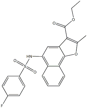 ethyl 5-{[(4-fluorophenyl)sulfonyl]amino}-2-methylnaphtho[1,2-b]furan-3-carboxylate 구조식 이미지