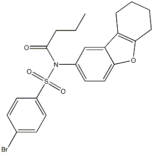 4-bromo-N-butyryl-N-(6,7,8,9-tetrahydrodibenzo[b,d]furan-2-yl)benzenesulfonamide 구조식 이미지