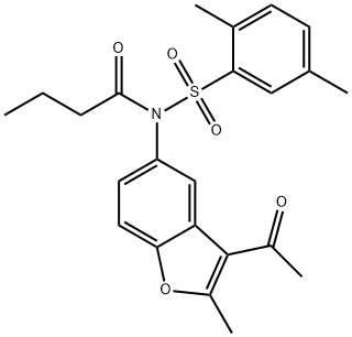 N-(3-acetyl-2-methyl-1-benzofuran-5-yl)-N-butyryl-2,5-dimethylbenzenesulfonamide Structure