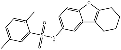 2,5-dimethyl-N-(6,7,8,9-tetrahydrodibenzo[b,d]furan-2-yl)benzenesulfonamide 구조식 이미지