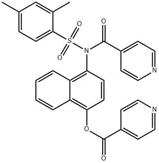 4-[[(2,4-dimethylphenyl)sulfonyl](isonicotinoyl)amino]-1-naphthyl isonicotinate 구조식 이미지