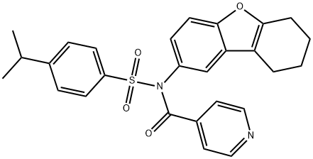 N-isonicotinoyl-4-isopropyl-N-(6,7,8,9-tetrahydrodibenzo[b,d]furan-2-yl)benzenesulfonamide 구조식 이미지