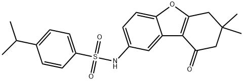 N-(7,7-dimethyl-9-oxo-6,7,8,9-tetrahydrodibenzo[b,d]furan-2-yl)-4-isopropylbenzenesulfonamide 구조식 이미지