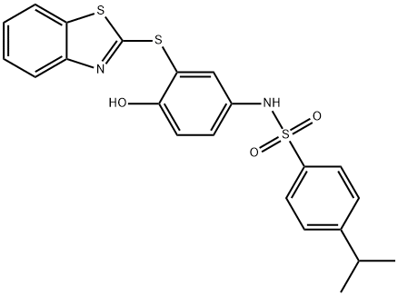 N-[3-(1,3-benzothiazol-2-ylsulfanyl)-4-hydroxyphenyl]-4-isopropylbenzenesulfonamide Structure