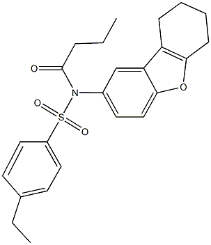 N-butyryl-4-ethyl-N-(6,7,8,9-tetrahydrodibenzo[b,d]furan-2-yl)benzenesulfonamide 구조식 이미지