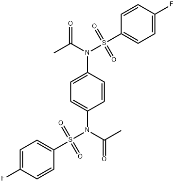 N-acetyl-N-(4-{acetyl[(4-fluorophenyl)sulfonyl]amino}phenyl)-4-fluorobenzenesulfonamide 구조식 이미지