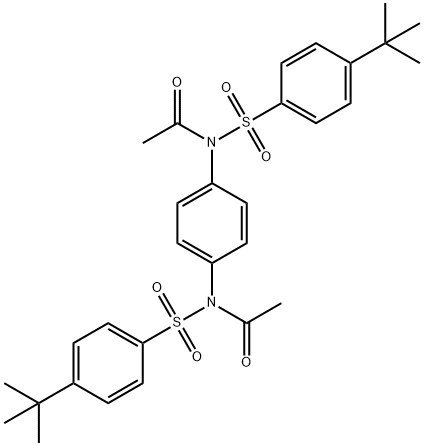 N-acetyl-N-(4-{acetyl[(4-tert-butylphenyl)sulfonyl]amino}phenyl)-4-tert-butylbenzenesulfonamide 구조식 이미지