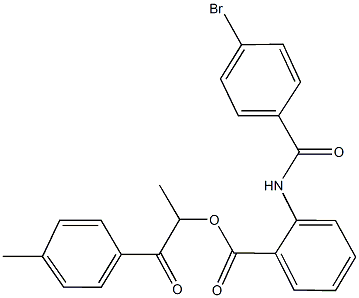 1-methyl-2-(4-methylphenyl)-2-oxoethyl 2-[(4-bromobenzoyl)amino]benzoate Structure