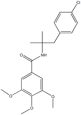 N-[2-(4-chlorophenyl)-1,1-dimethylethyl]-3,4,5-trimethoxybenzamide 구조식 이미지