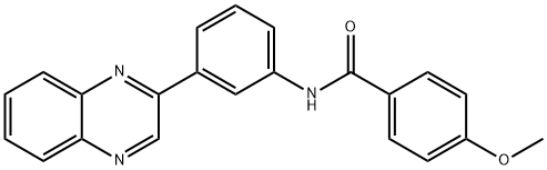 4-methoxy-N-[3-(2-quinoxalinyl)phenyl]benzamide 구조식 이미지