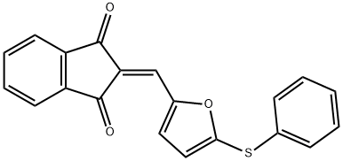 2-{[5-(phenylsulfanyl)-2-furyl]methylene}-1H-indene-1,3(2H)-dione Structure