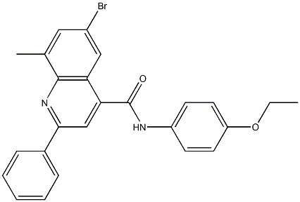 6-bromo-N-(4-ethoxyphenyl)-8-methyl-2-phenyl-4-quinolinecarboxamide Structure